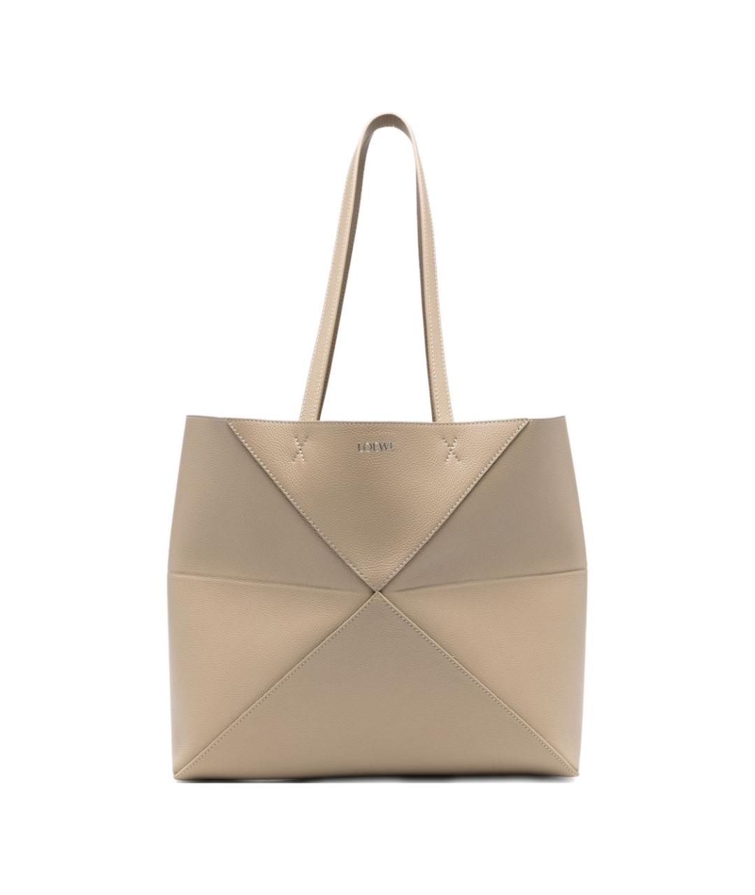 LOEWE Серая кожаная сумка тоут, фото 1