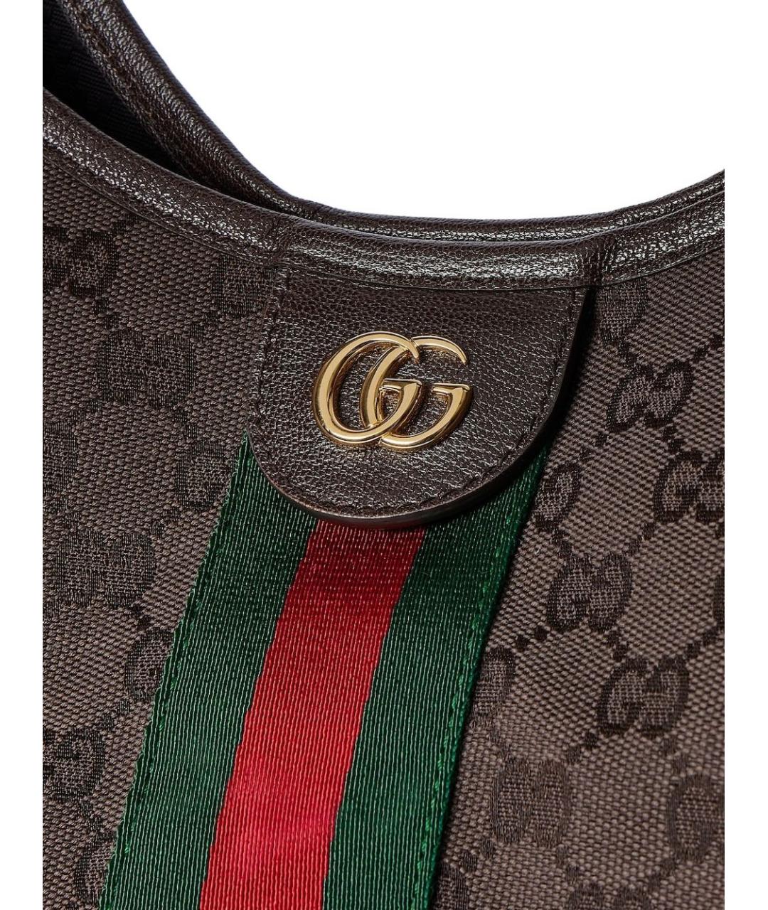 GUCCI Коричневая жаккардовая сумка тоут, фото 4