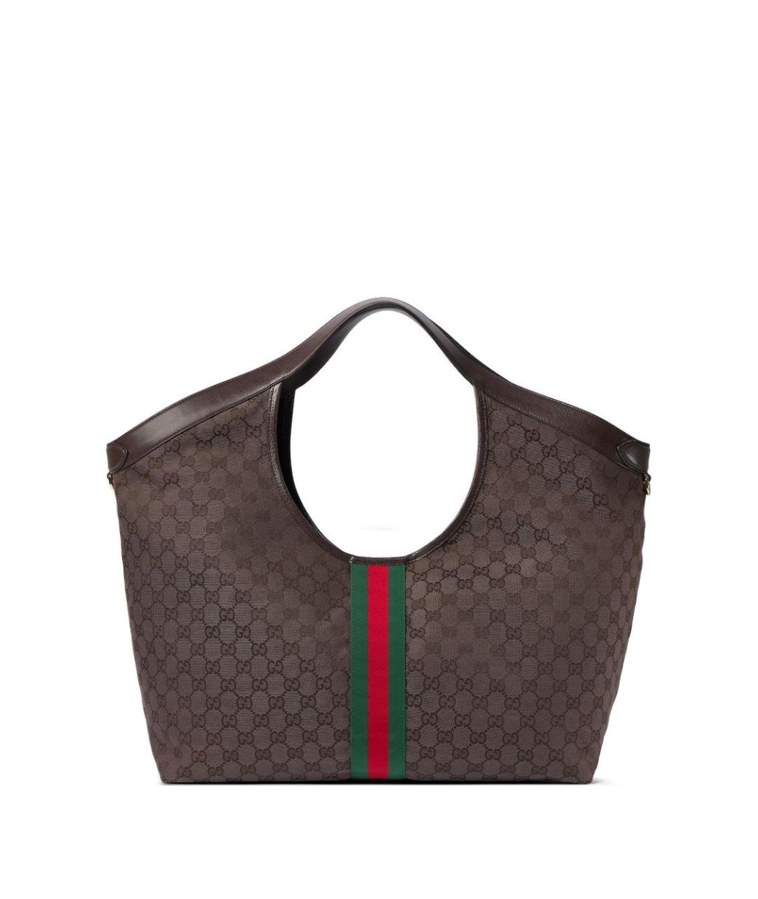 GUCCI Коричневая жаккардовая сумка тоут, фото 2