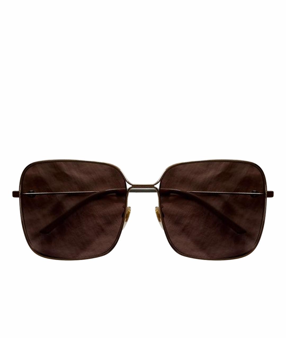 GUCCI Коричневые металлические солнцезащитные очки, фото 1