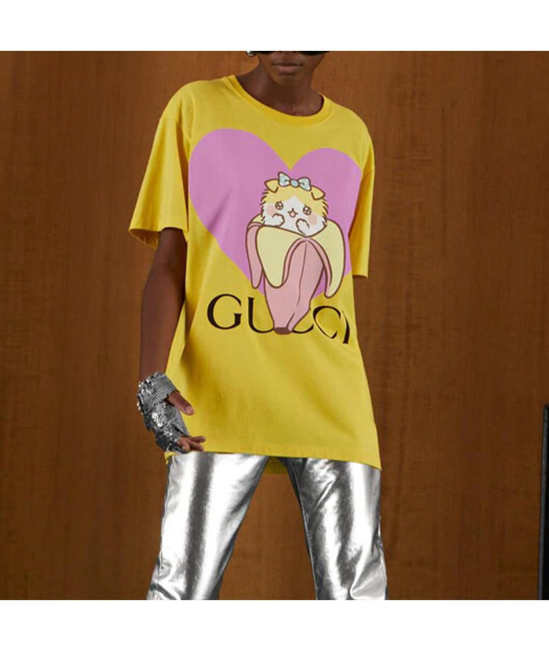 GUCCI Желтая футболка, фото 4