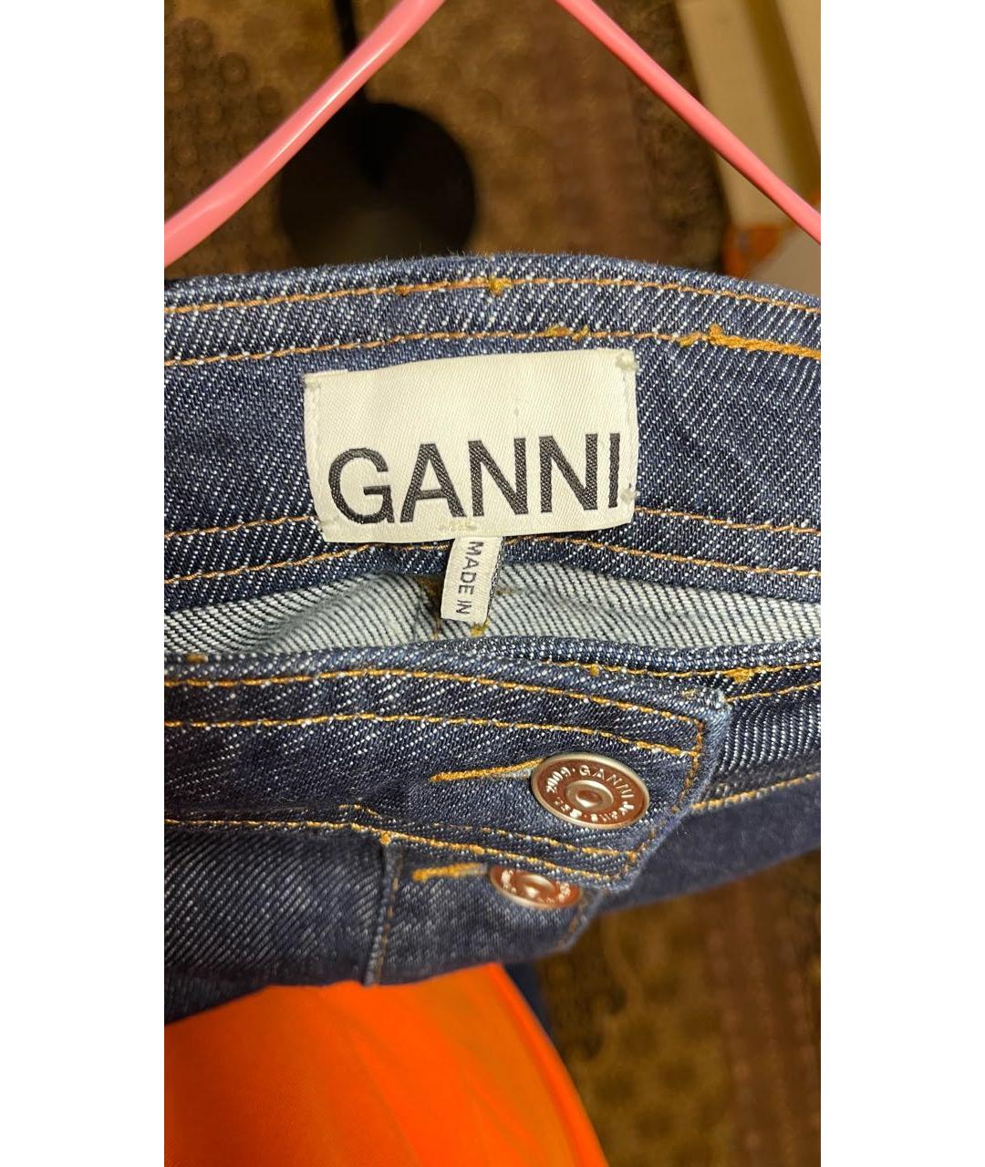GANNI Темно-синяя деним юбка миди, фото 4