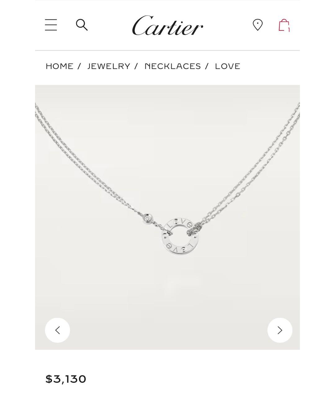 CARTIER Белое колье из белого золота, фото 3