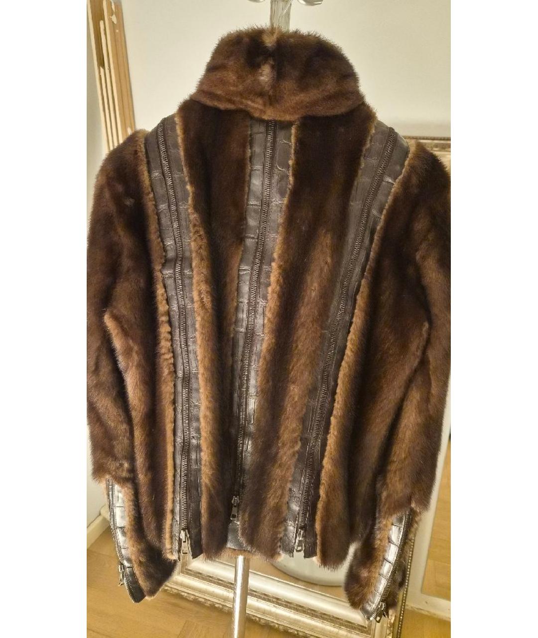VALENTINO Коричневая меховая дубленка, фото 2