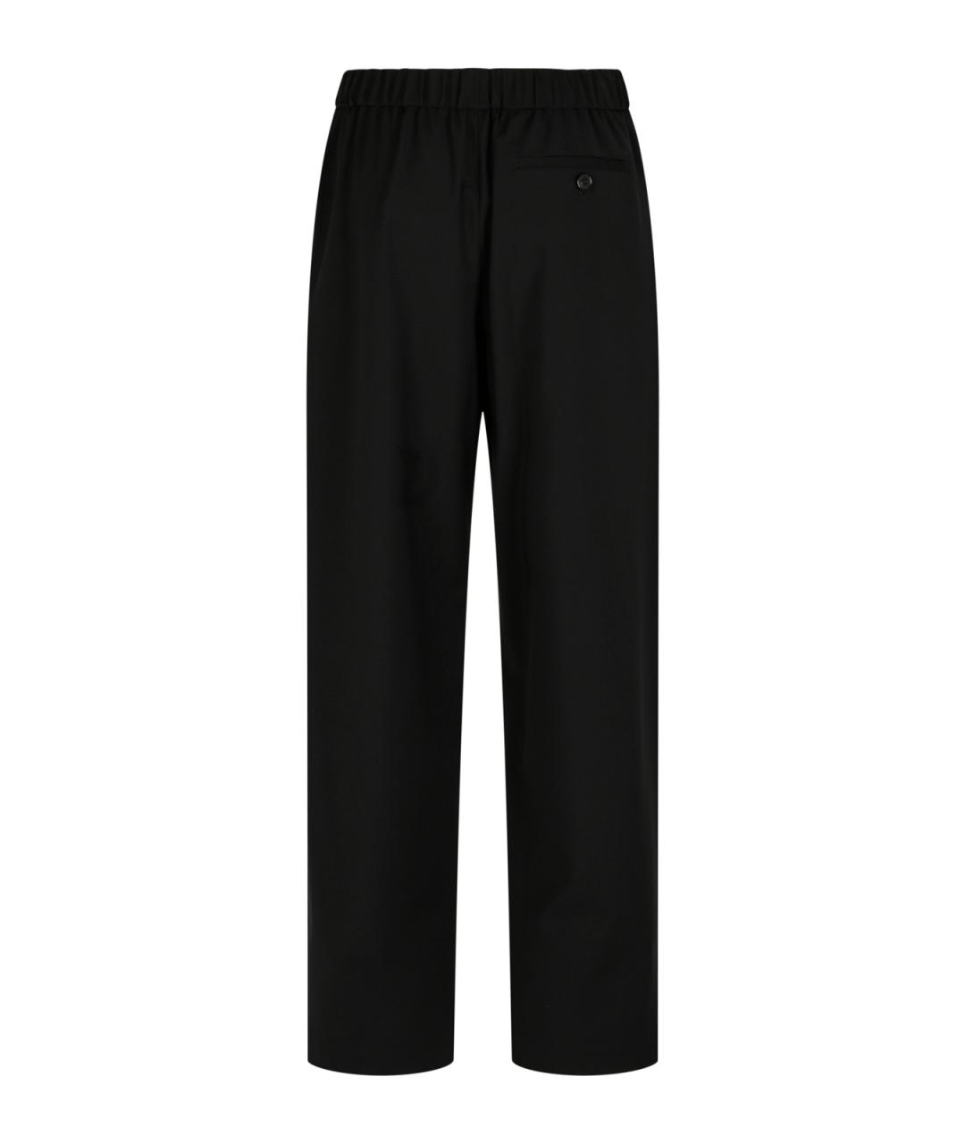 LOEWE Черные шерстяные прямые брюки, фото 3