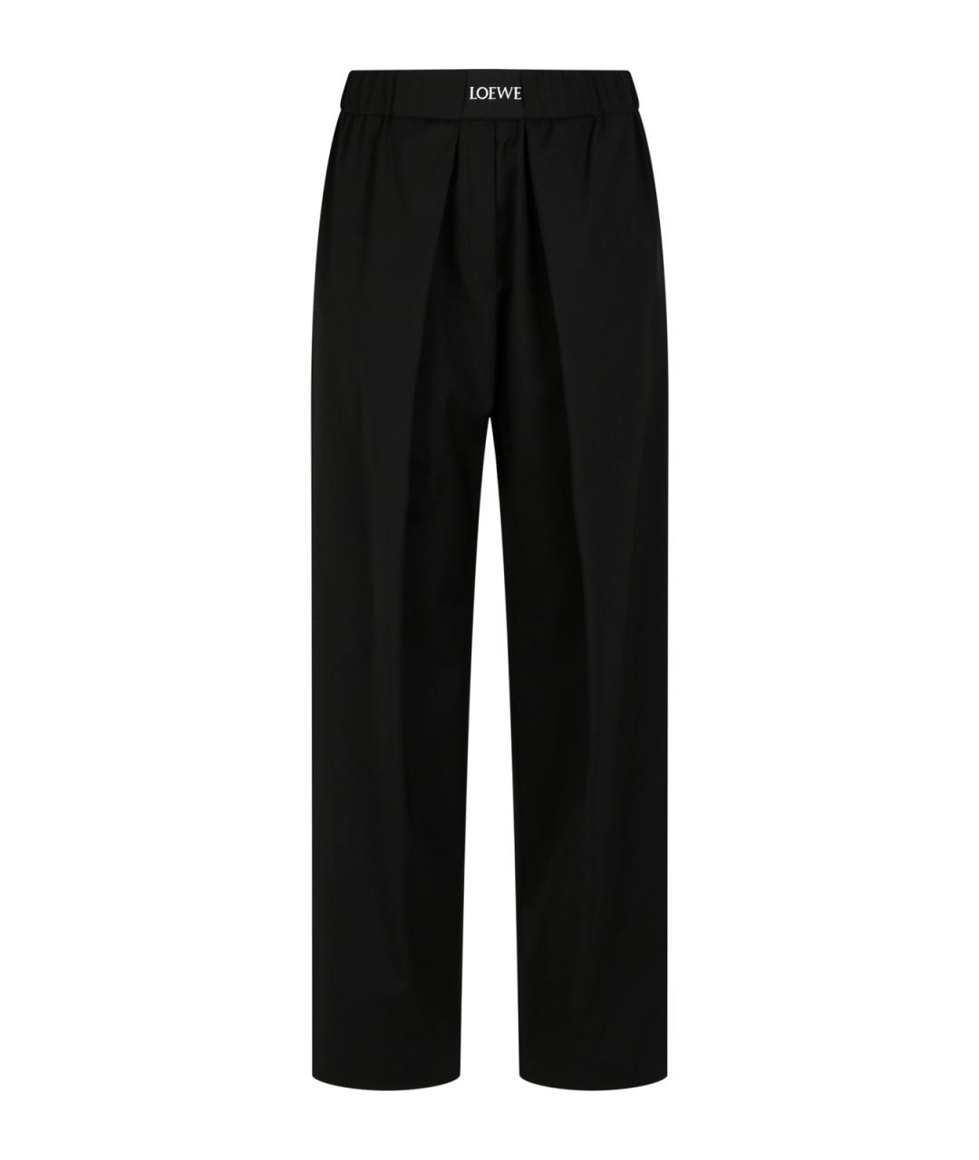 LOEWE Черные шерстяные прямые брюки, фото 2