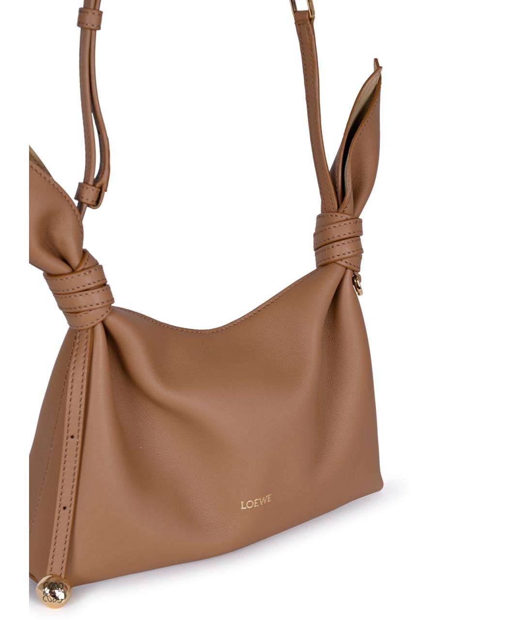 LOEWE Бежевая кожаная сумка через плечо, фото 4
