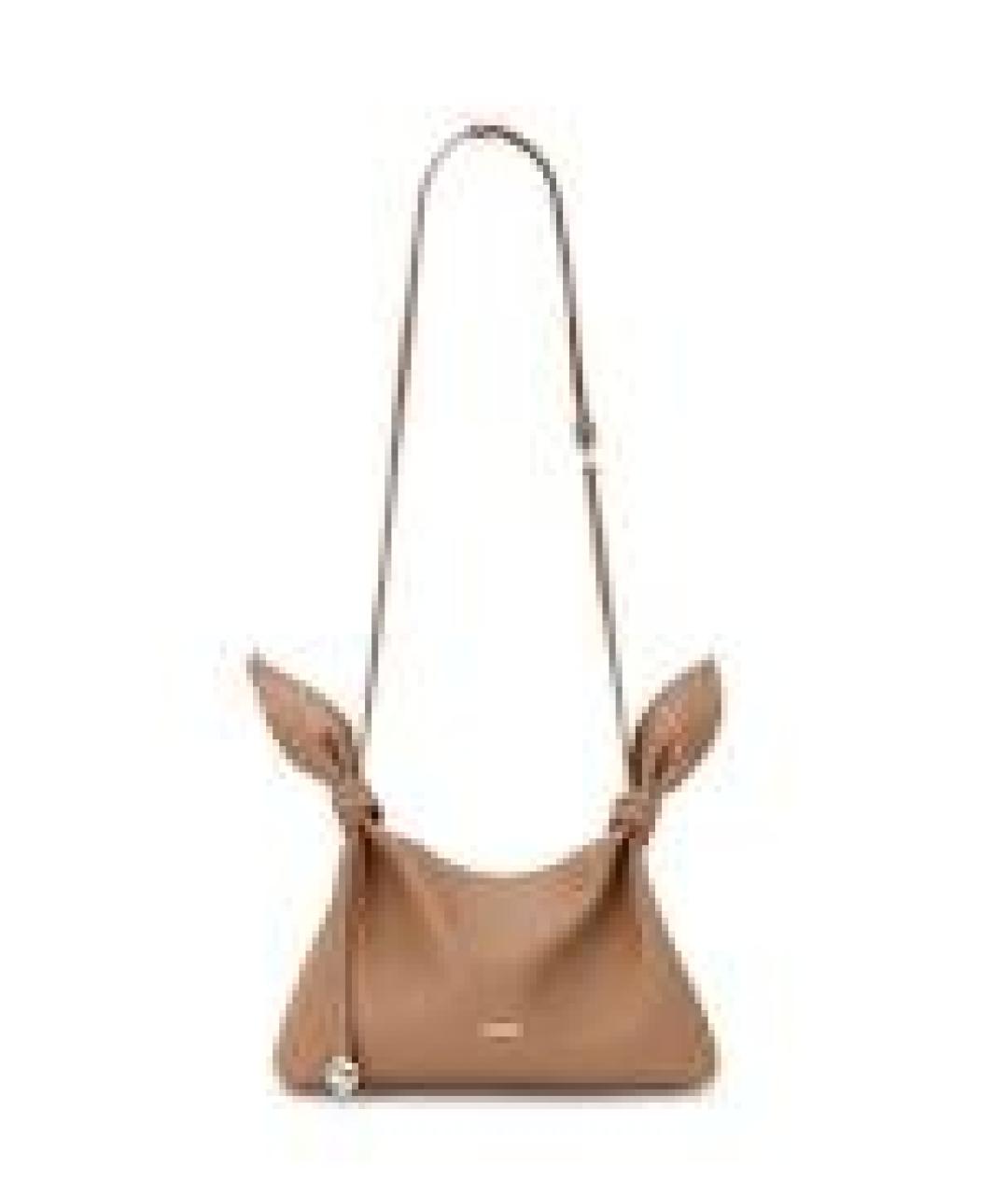 LOEWE Бежевая кожаная сумка через плечо, фото 5