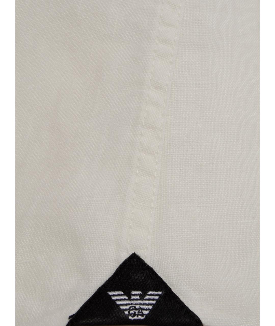EMPORIO ARMANI Белая льняная классическая рубашка, фото 3