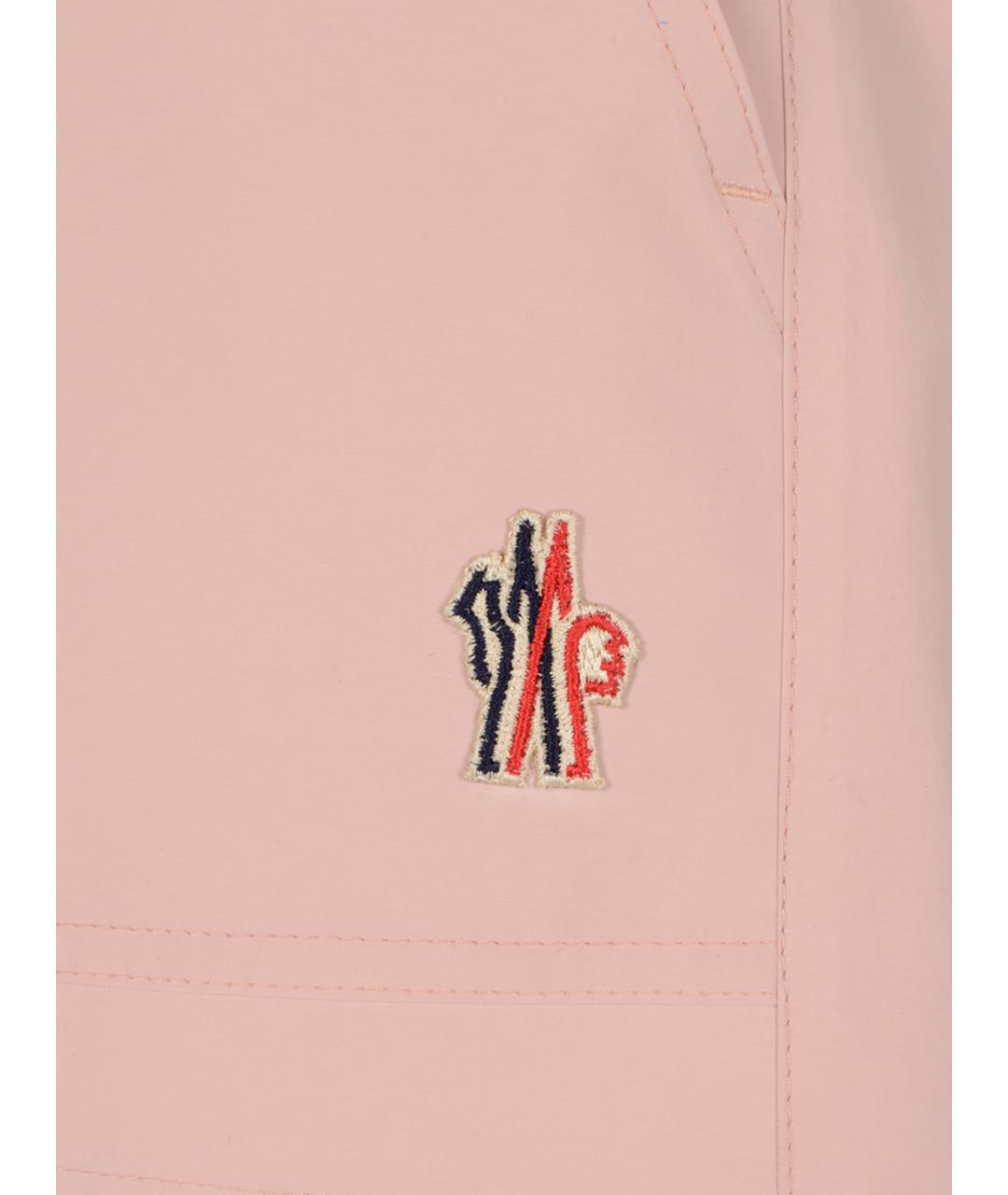 MONCLER GRENOBLE Розовые полиэстеровые шорты, фото 3