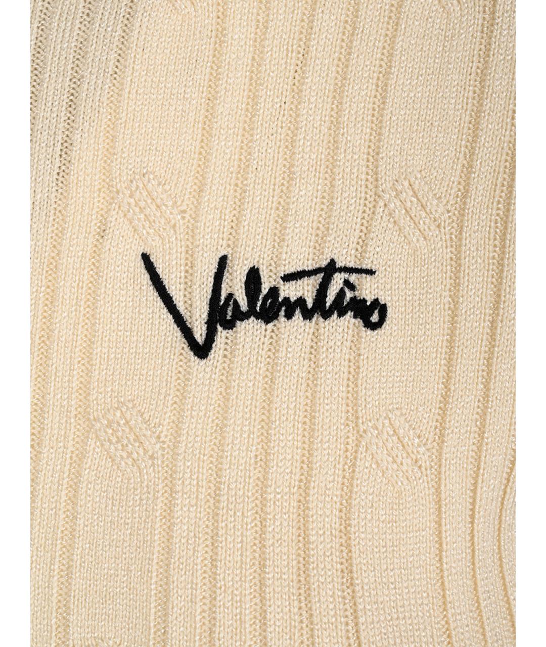 VALENTINO Бежевый хлопковый джемпер / свитер, фото 5