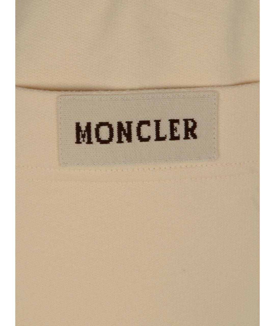 MONCLER Бежевые хлопковые прямые брюки, фото 3
