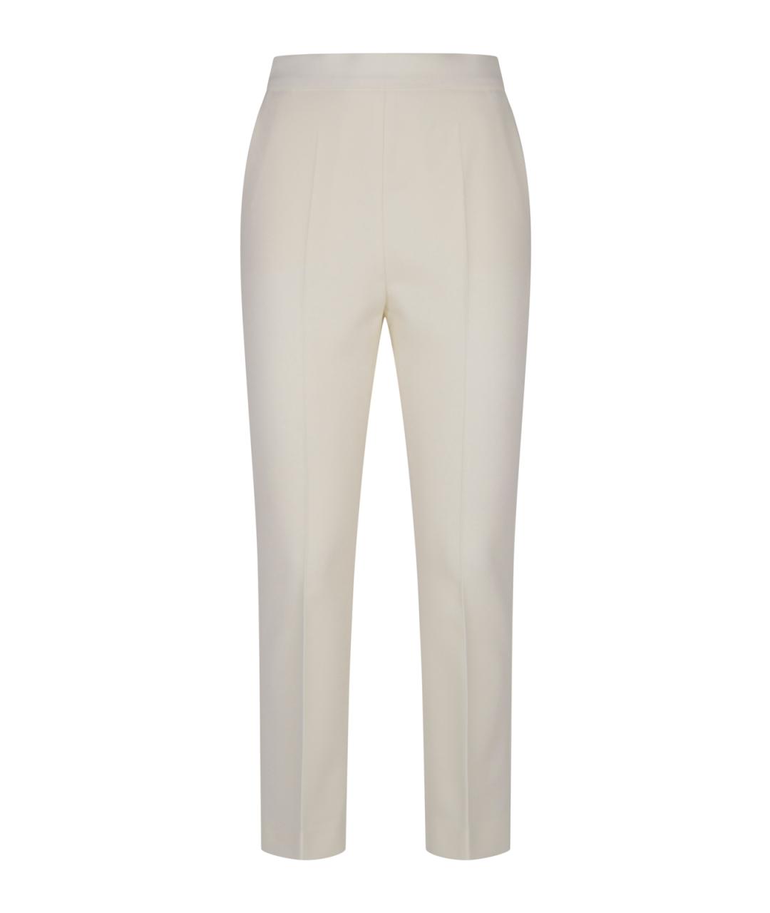 MAX MARA Белые шерстяные брюки узкие, фото 1