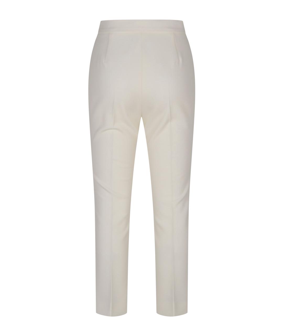 MAX MARA Белые шерстяные брюки узкие, фото 2