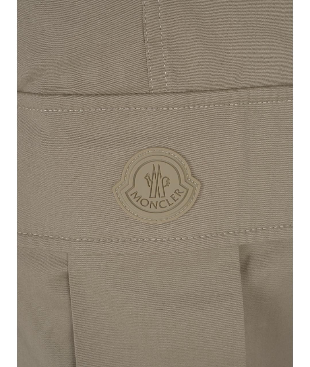 MONCLER Бежевые хлопковые повседневные брюки, фото 3