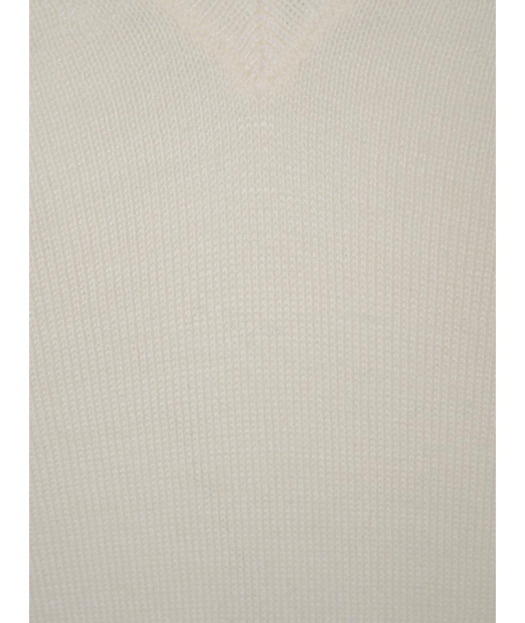 MAX MARA Белый кашемировый джемпер / свитер, фото 3