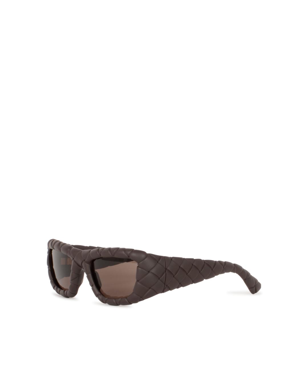 BOTTEGA VENETA Коричневые пластиковые солнцезащитные очки, фото 2