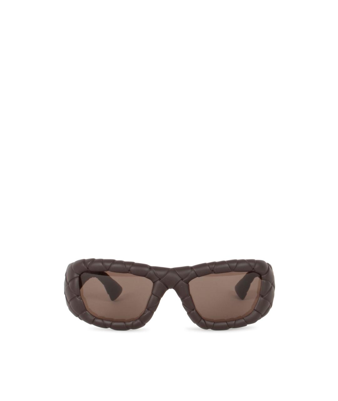 BOTTEGA VENETA Коричневые пластиковые солнцезащитные очки, фото 1