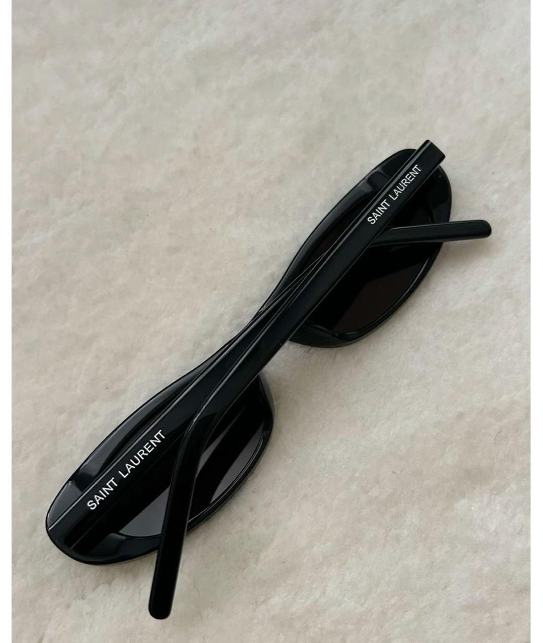 SAINT LAURENT Черные пластиковые солнцезащитные очки, фото 5