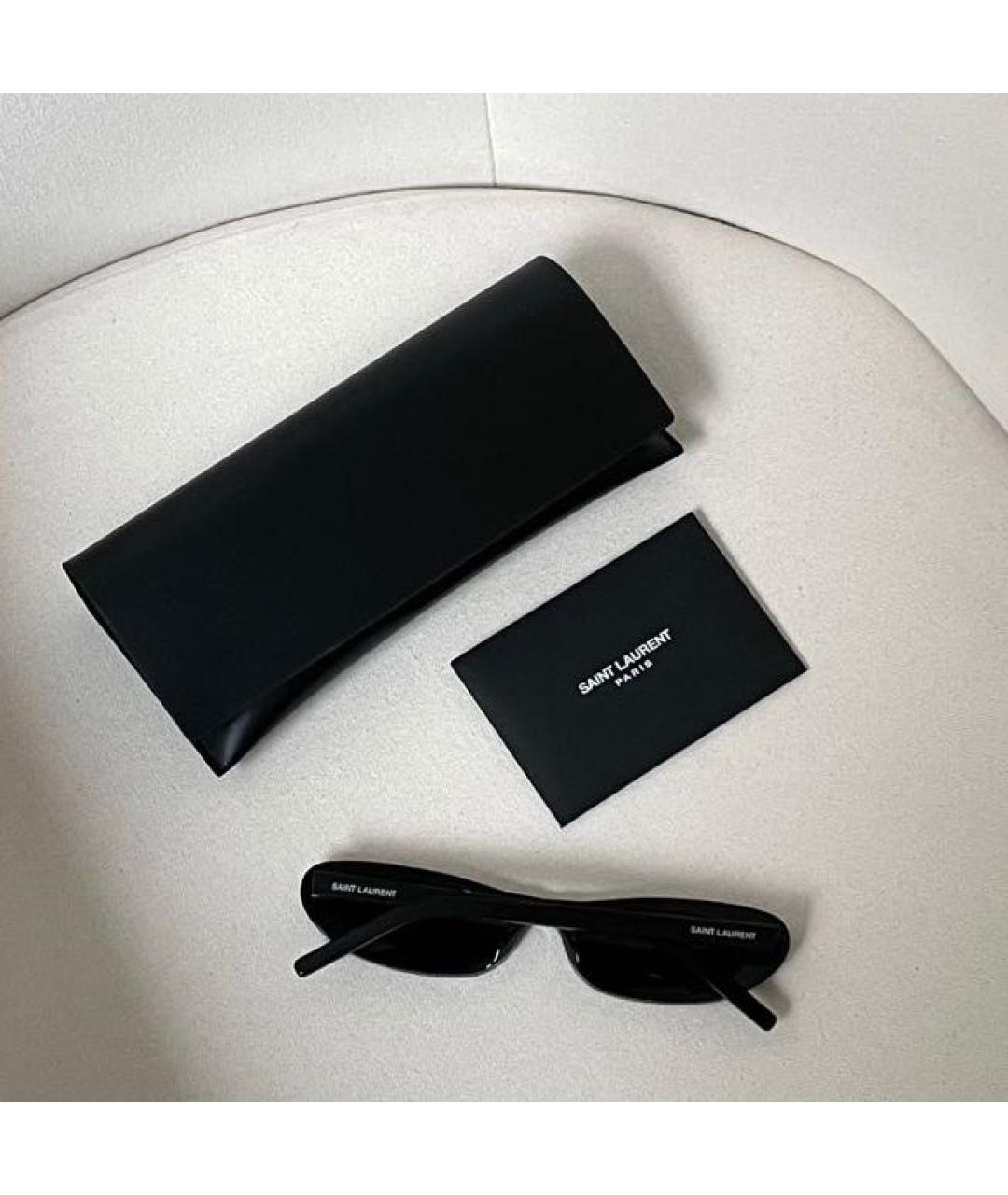 SAINT LAURENT Черные пластиковые солнцезащитные очки, фото 3