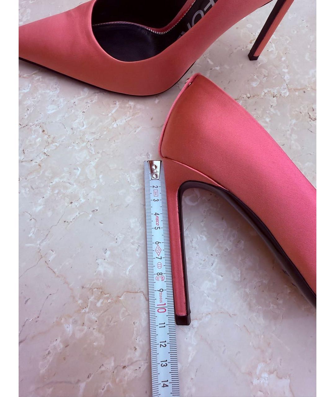TOM FORD Коралловые текстильные туфли, фото 8