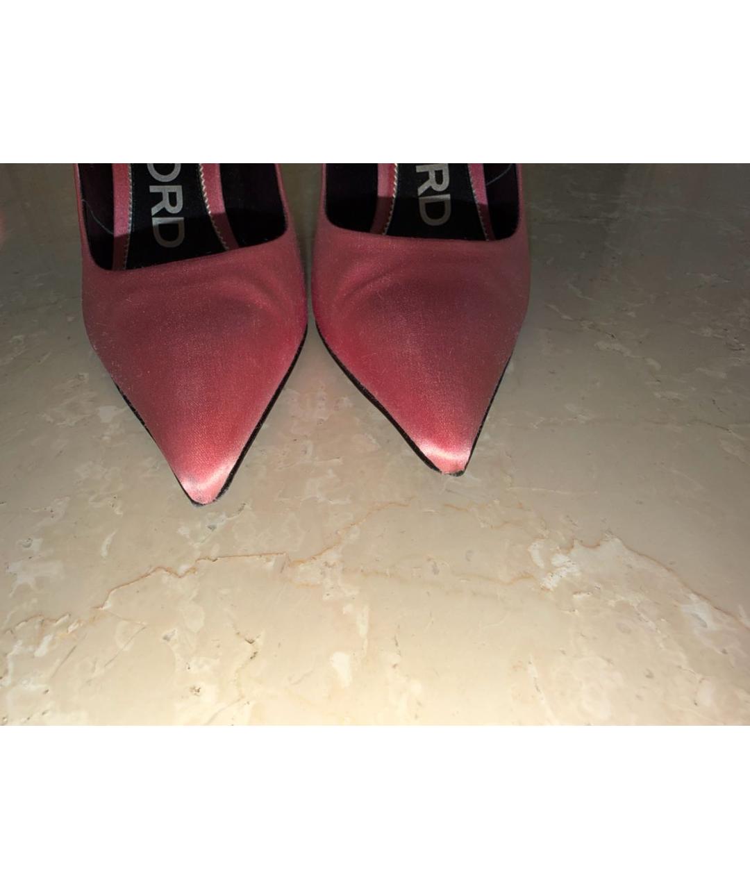 TOM FORD Коралловые текстильные туфли, фото 4