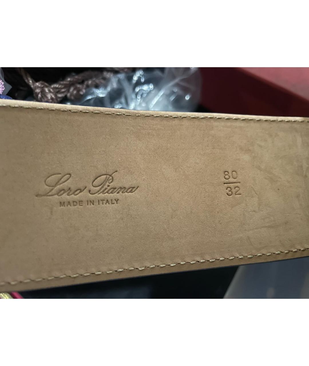 LORO PIANA Синий кожаный ремень, фото 8