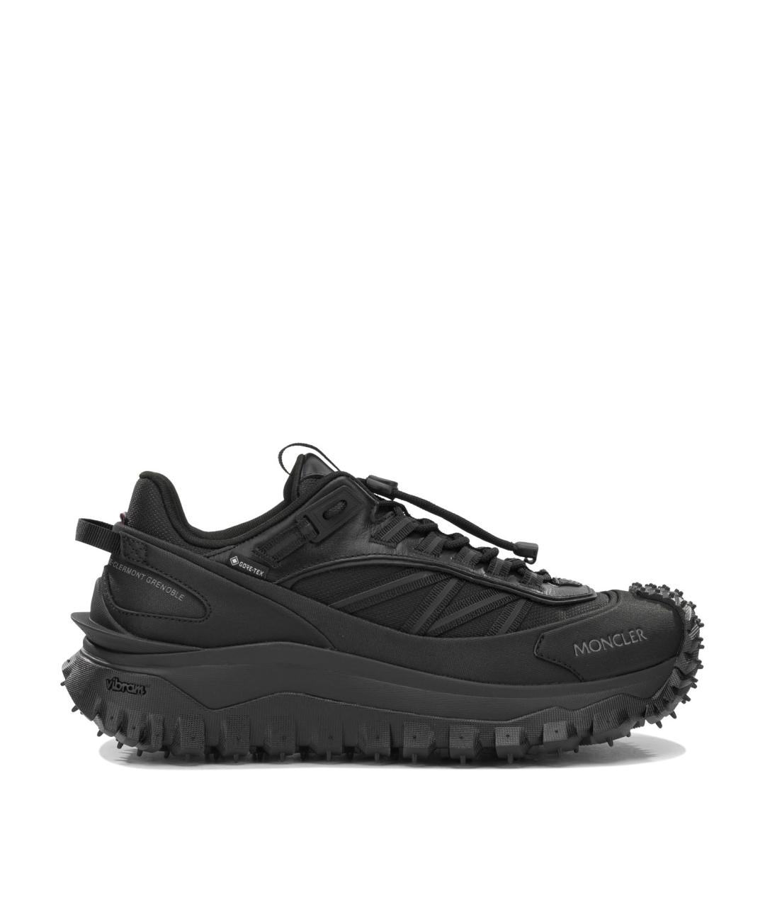 MONCLER Черные синтетические низкие кроссовки / кеды, фото 1