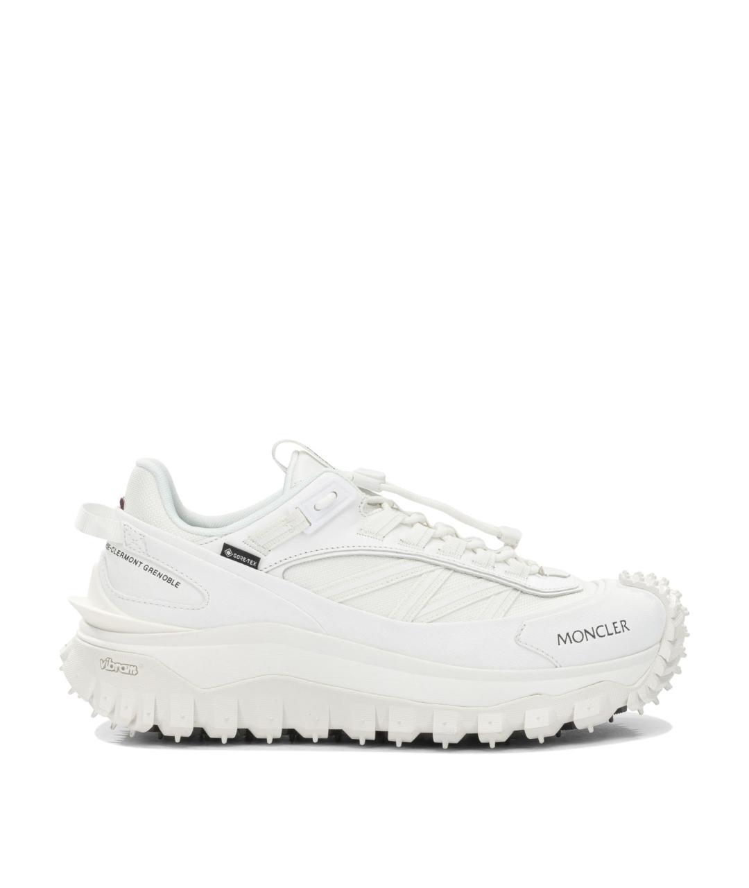 MONCLER Белые синтетические низкие кроссовки / кеды, фото 1