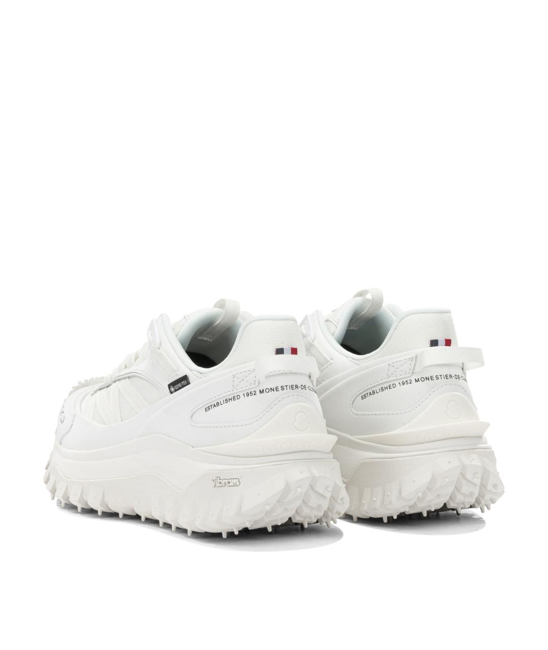 MONCLER Белые синтетические низкие кроссовки / кеды, фото 3