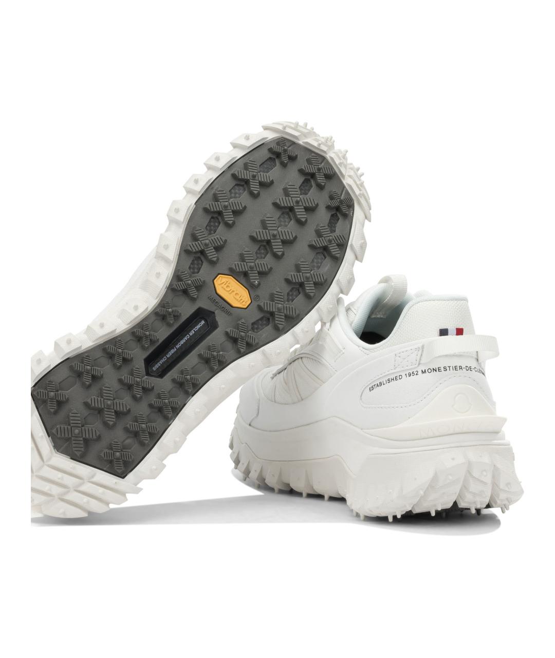 MONCLER Белые синтетические низкие кроссовки / кеды, фото 2