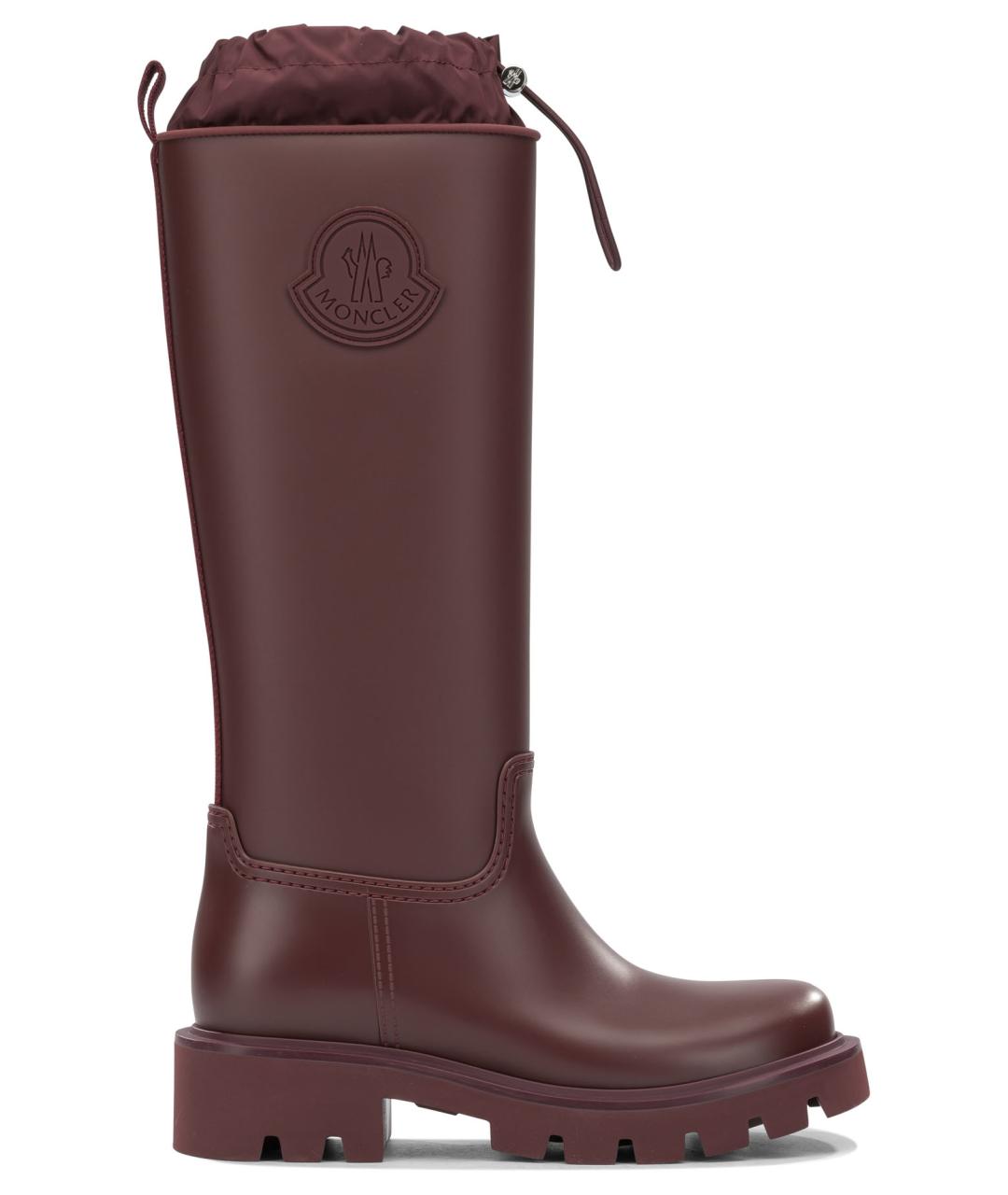 MONCLER Бордовые резиновые сапоги, фото 1