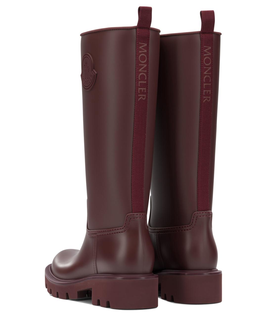 MONCLER Бордовые резиновые сапоги, фото 3