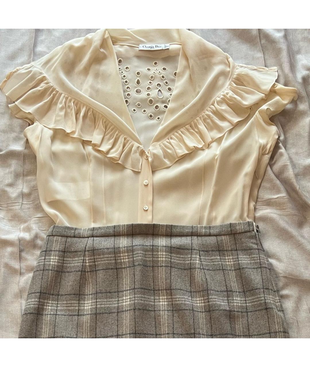 CHRISTIAN DIOR Бежевое шелковое платье, фото 4