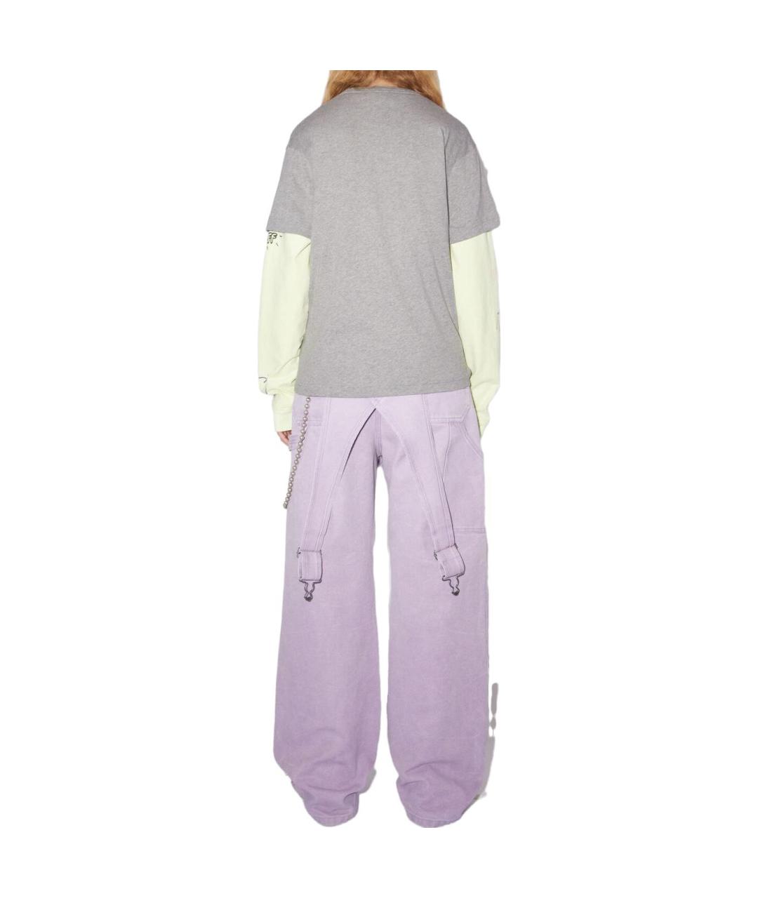 ACNE STUDIOS Серая хлопковая футболка, фото 3