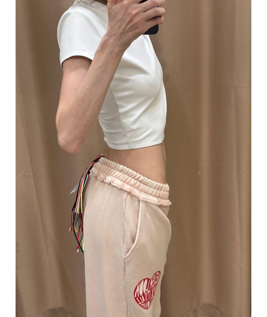 MSGM Розовые хлопковые брюки широкие, фото 4
