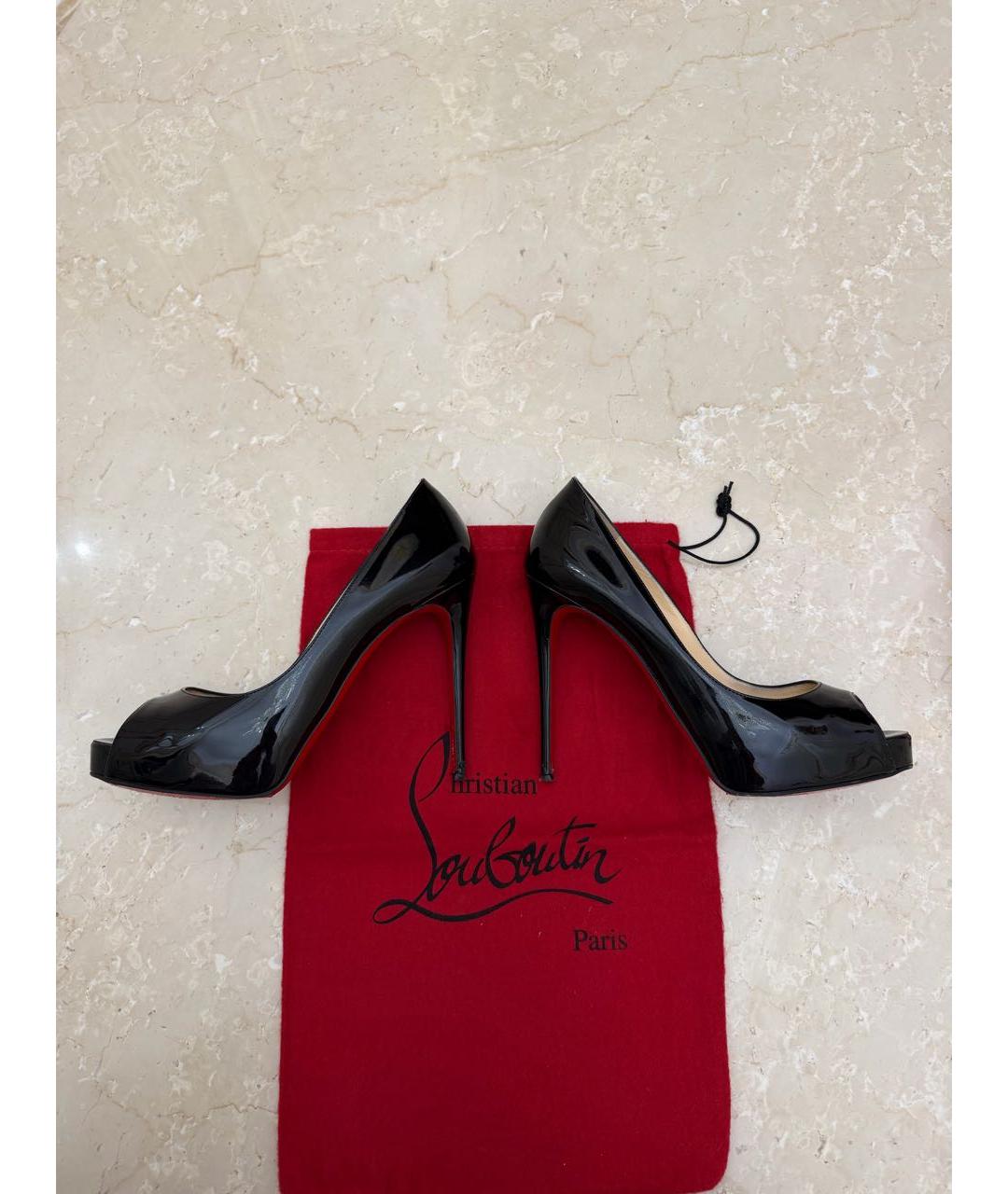 CHRISTIAN LOUBOUTIN Черные туфли из лакированной кожи, фото 4