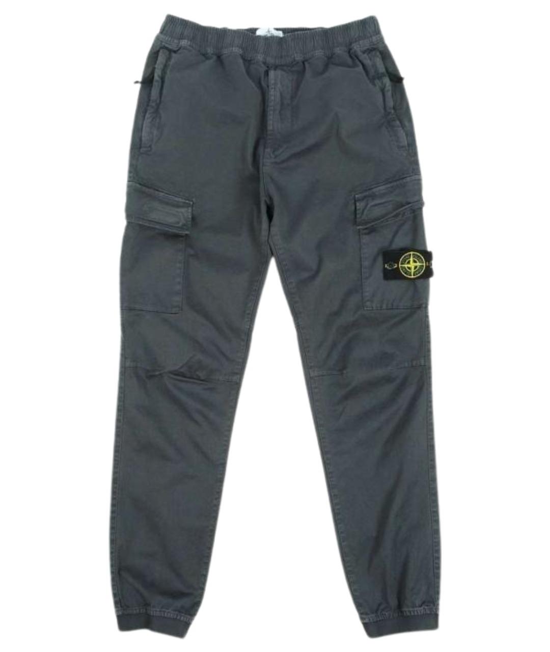 STONE ISLAND Антрацитовые хлопковые повседневные брюки, фото 1