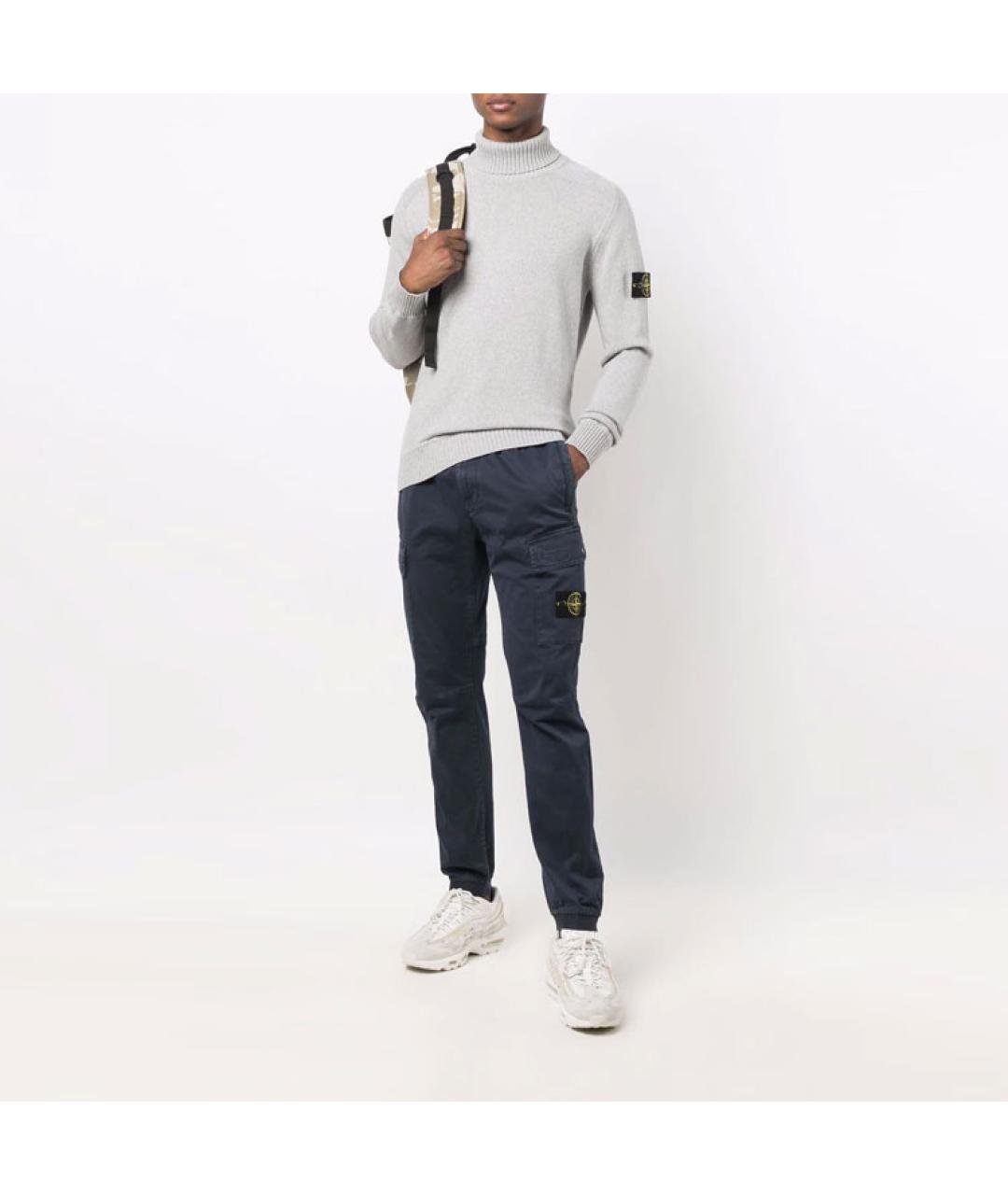 STONE ISLAND Антрацитовые хлопковые повседневные брюки, фото 5