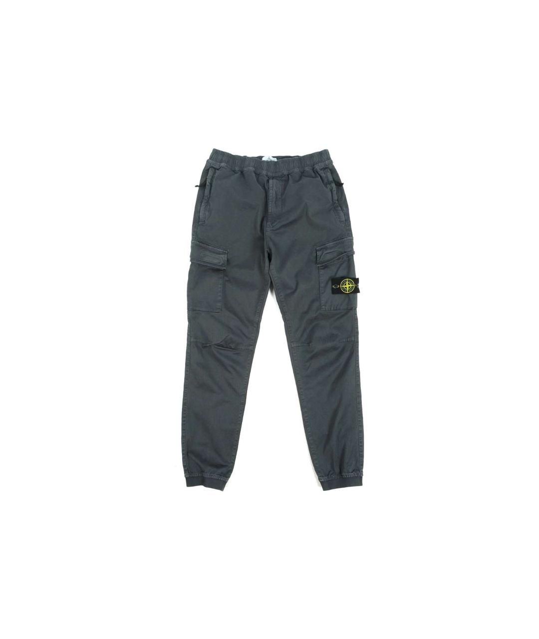 STONE ISLAND Антрацитовые хлопковые повседневные брюки, фото 6