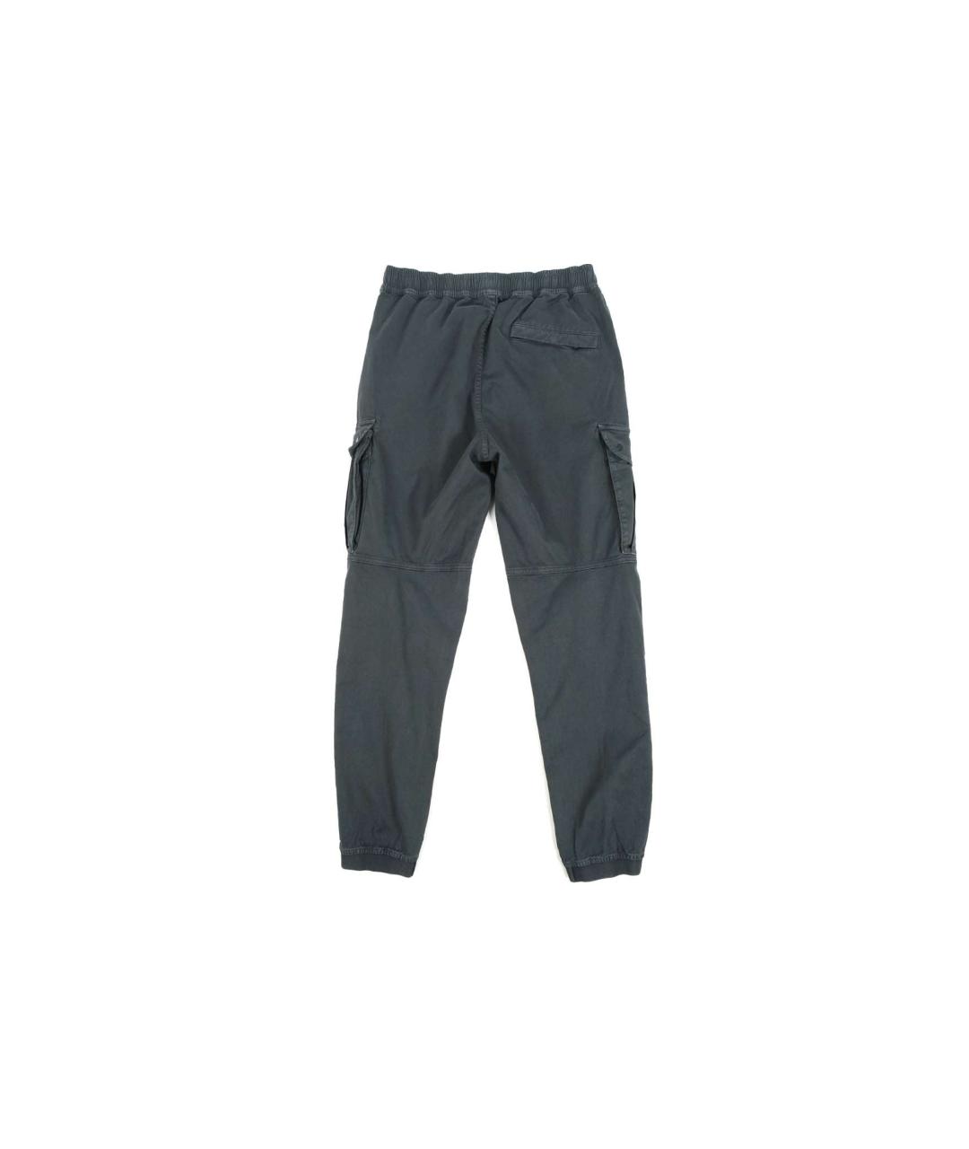 STONE ISLAND Антрацитовые хлопковые повседневные брюки, фото 2