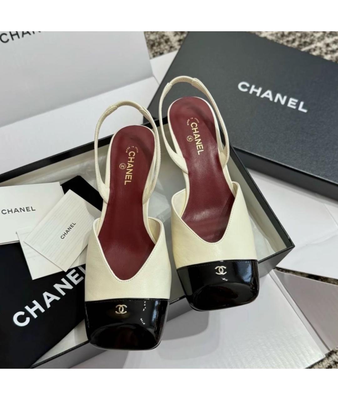 CHANEL Белые кожаные туфли, фото 6