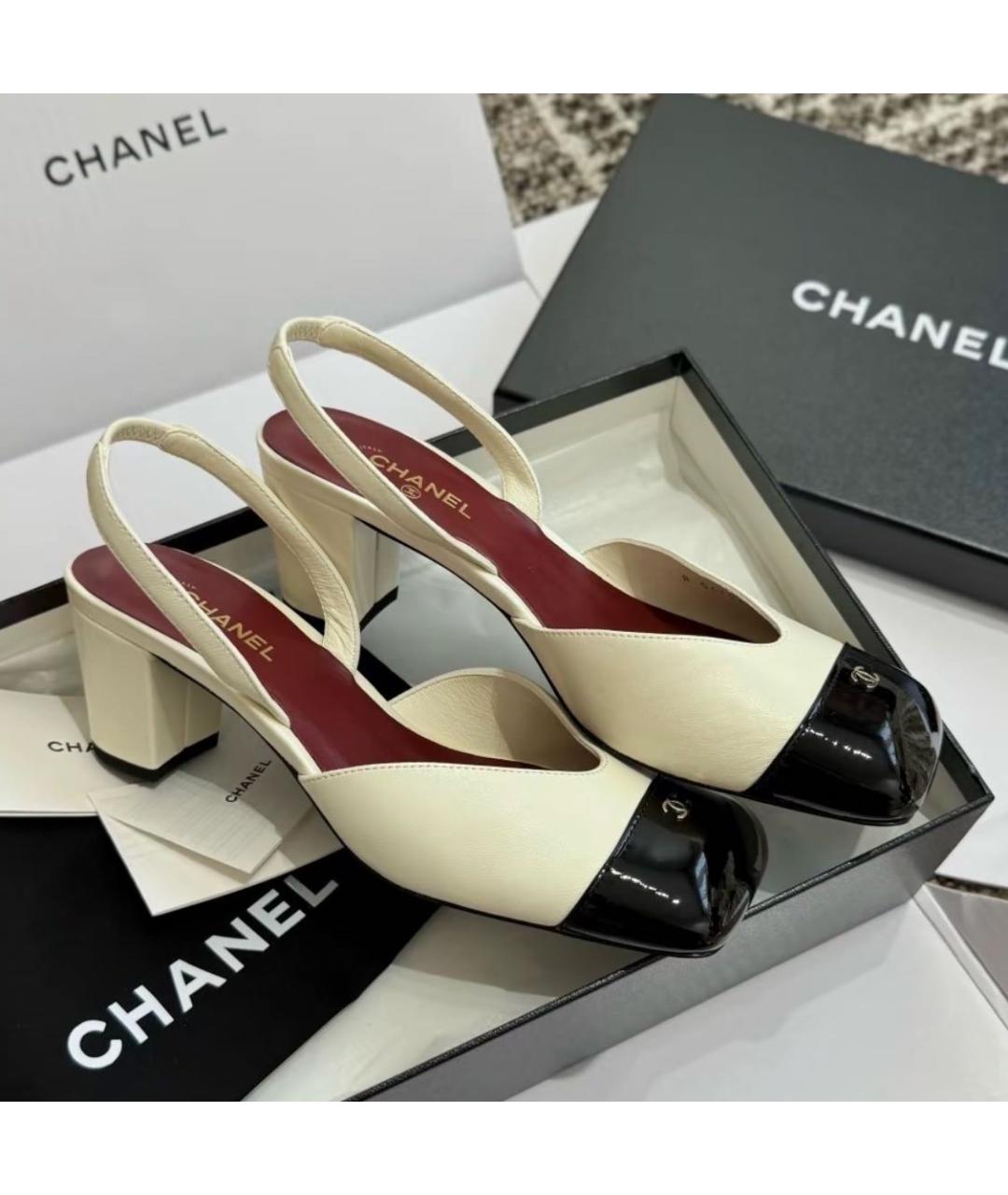 CHANEL Белые кожаные туфли, фото 7