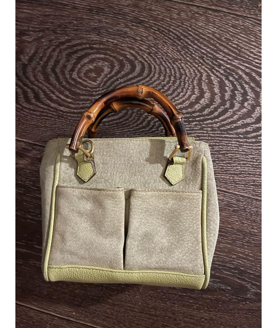 GUCCI Замшевая сумка с короткими ручками, фото 4