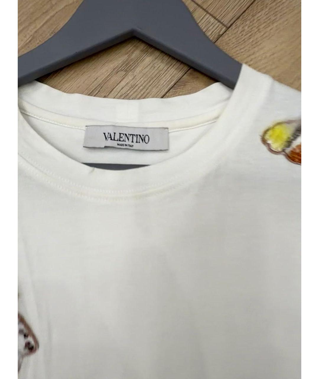 VALENTINO Белая хлопковая футболка, фото 4