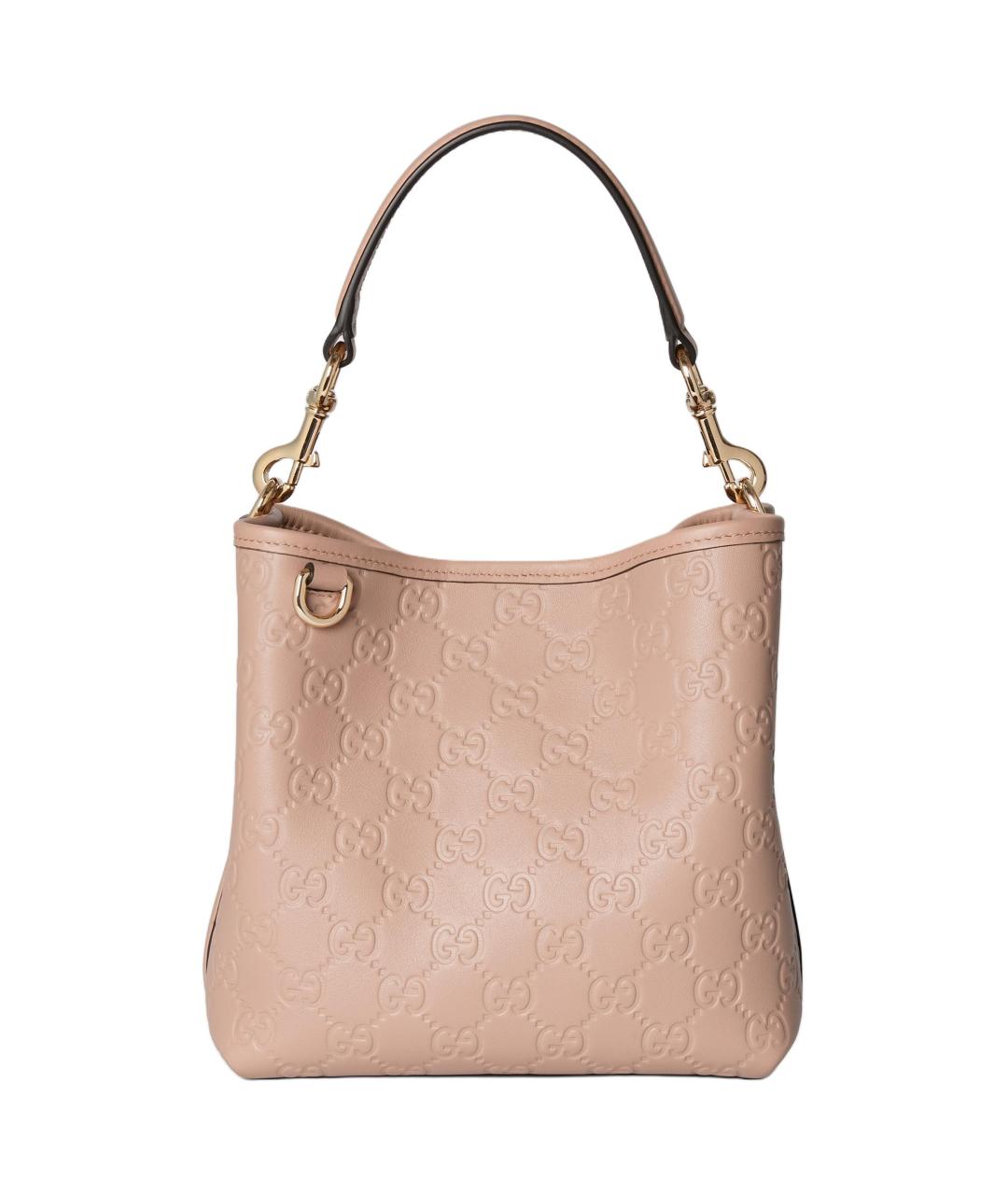 GUCCI Розовая кожаная сумка тоут, фото 1