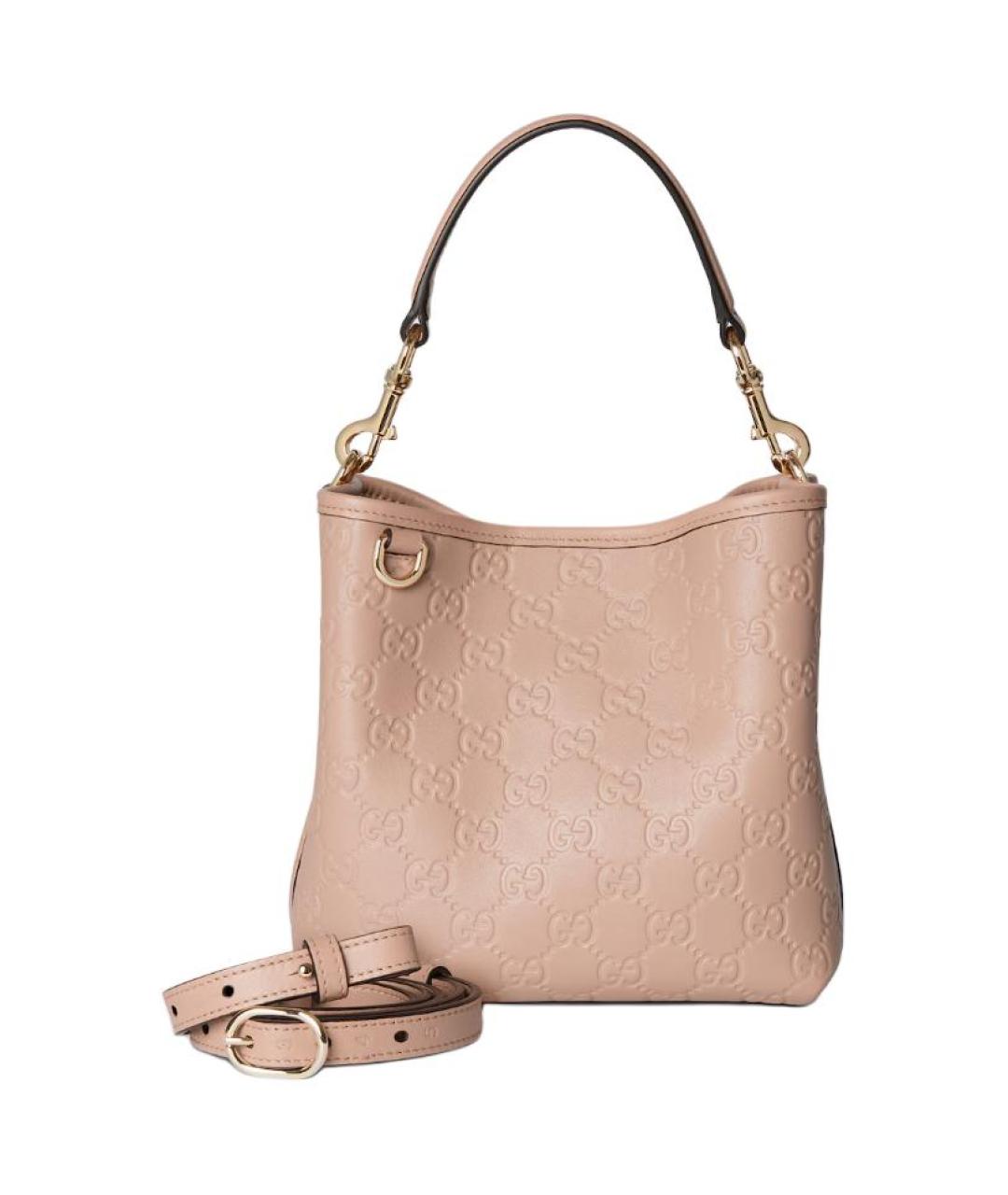 GUCCI Розовая кожаная сумка тоут, фото 2