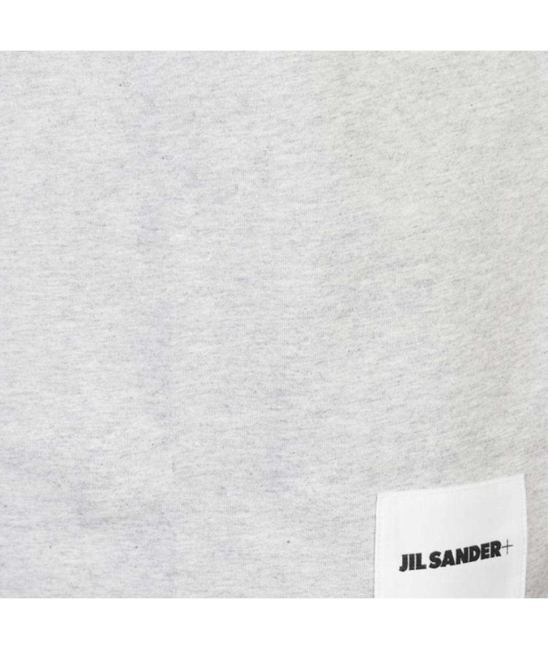 JIL SANDER Серая хлопковая футболка, фото 3
