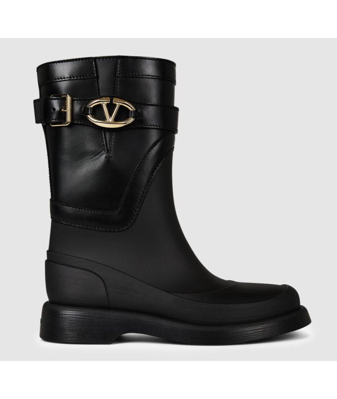 VALENTINO Черные кожаные полусапоги, фото 9