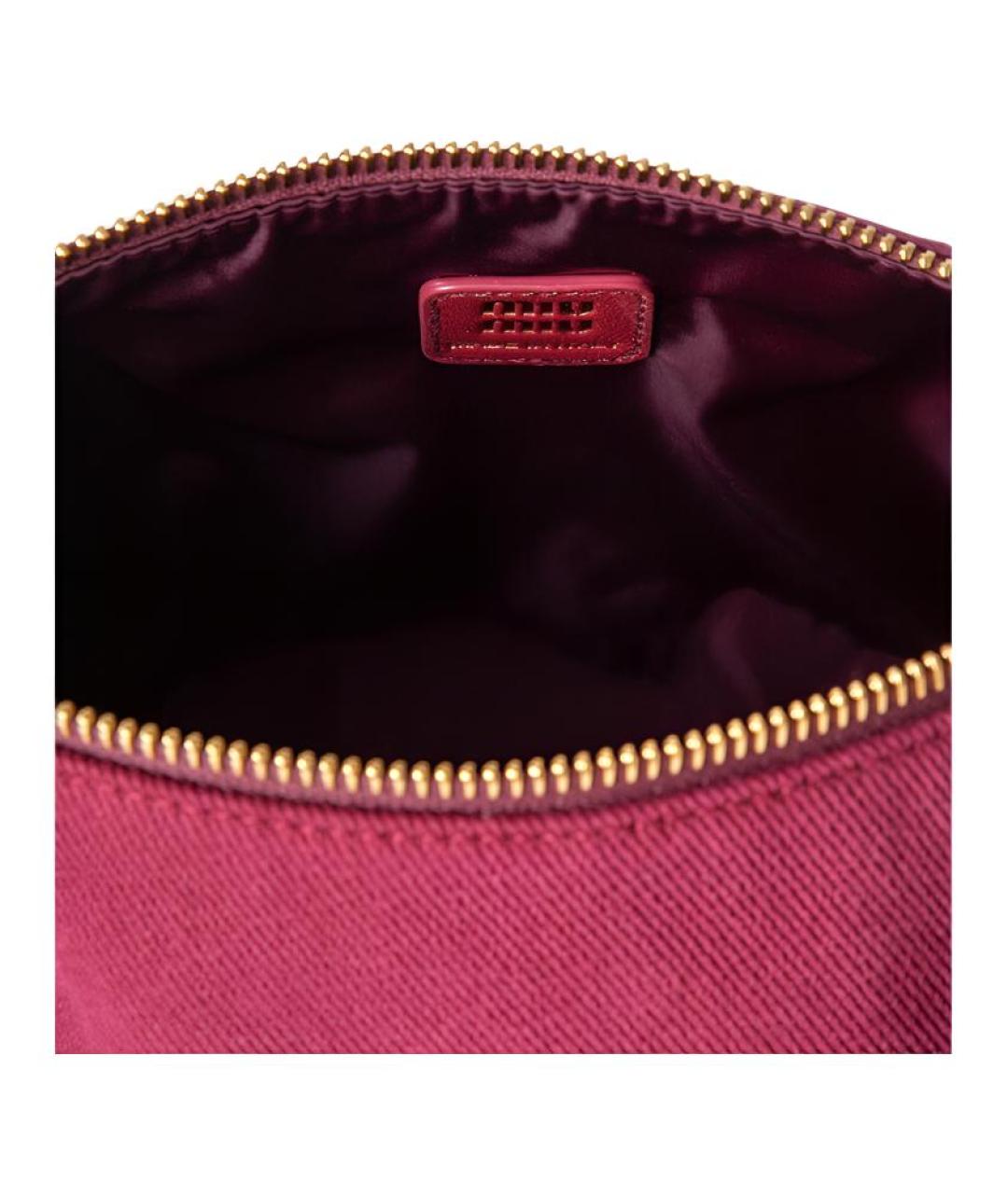 MIU MIU Бордовая тканевая сумка с короткими ручками, фото 5